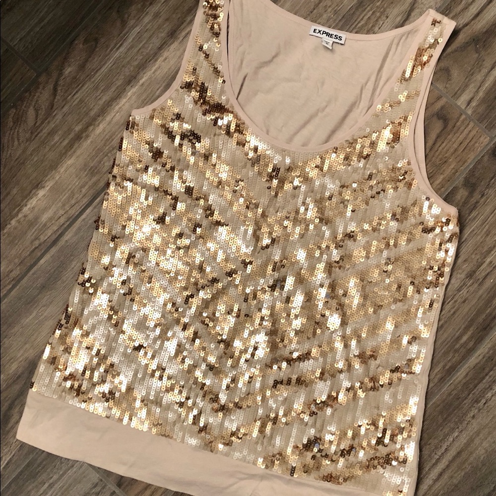 Chevron Sequin Tank Top
